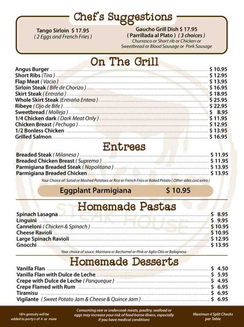 Carrabba lunch menu Outback Steakhouse. The home of juicy steaks, spirited drinks and Aussie hospitality. Enjoy steak, chicken, ribs, fresh seafood & our famous Bloomin' Onion.