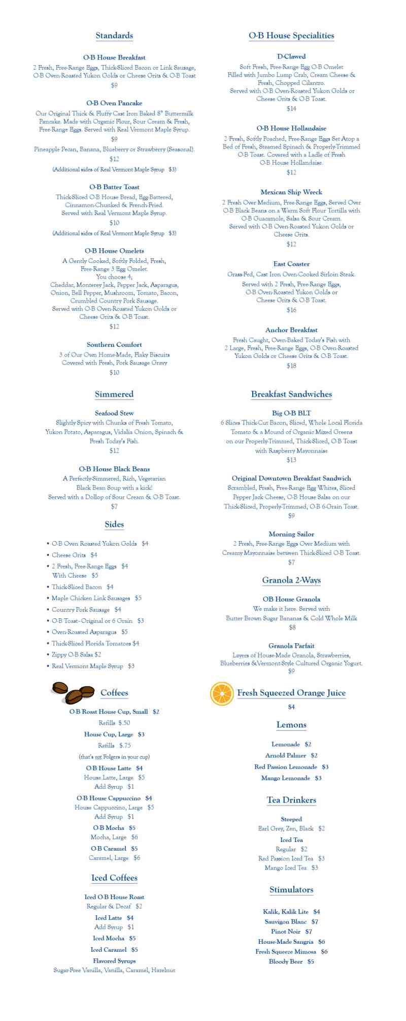 Menu for Old Fort Lauderdale Breakfast House (333 Himmarshee Street Fort Lauderdale FL ...1275 x 3200