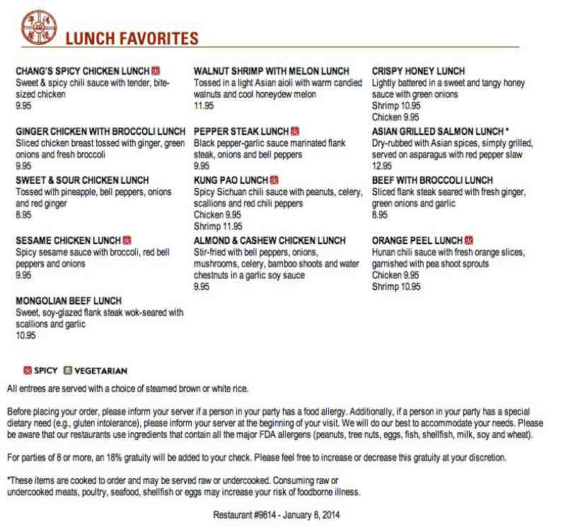 Coupons for pf chang's restaurant