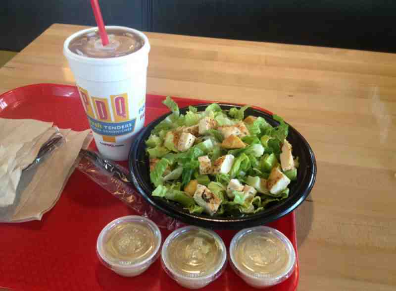 pdq crispy chicken salad calories